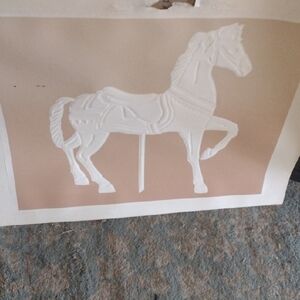 White Carousel Horse Wall Art